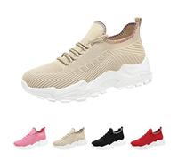 Generisch Scarpe da ginnastica da donna con plateau e suola morbida, con lacci, leggere, comode, sportive, traspiranti, per attività all'aria aperta, per il tempo libero, cachi, 41 EU