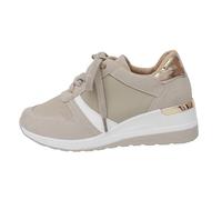 Generisch Scarpe da ginnastica da donna con zeppa e plateau, traspiranti, alla moda, per il tempo libero, suola antiscivolo, leggere, casual, con lacci, beige., 40.5 EU