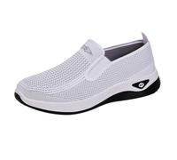Generisch Scarpe da ginnastica da donna, estive, in rete, traspiranti, leggere, tinta unita, suola morbida, antiscivolo, comode, per attività all'aria aperta, corsa, hiking, 36-43, bianco, 39 EU