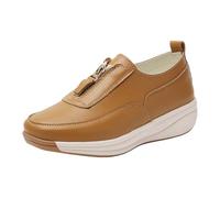 Generisch Scarpe da ginnastica da donna Loafer per il tempo libero, scarpe da trekking, per pallacanestro, tennis, sport, cachi, 37 EU