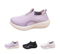 Generisch Scarpe da ginnastica da donna, senza lacci, in memory foam, comode, morbide, leggere, traspiranti, piatte e robuste, scarpe sportive senza lacci, scarpe a piedi nudi, c, 36 EU