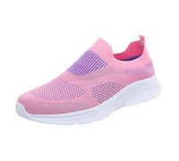 Generisch Scarpe da ginnastica da donna slip on sneakers leggere scarpe sportive donna nuovo modello mesh traspirante confortevole leggero casual scarpe, Colore: rosso, 42 EU