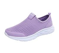 Generisch Scarpe da ginnastica da donna slip on sneakers scarpe scarpe sportive leggere donna nuovo modello mesh traspirante confortevole leggero suola spessa scarpe casual, Lilla, 40 EU