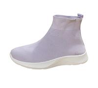 Generisch Scarpe da ginnastica da donna, traspiranti, scarpe da ginnastica, slip, suola profilata, leggere, per il tempo libero, per ufficio, scarpe basse, in rete, comode suole, Lilla, 41 EU