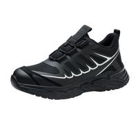 Generisch Scarpe da ginnastica da uomo, colore nero, per la primavera e l'inverno, grandi dimensioni, per attività all'aperto, antiscivolo, tinta unita, leggere e usura, da lavoro, Nero , 41 EU