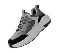 Generisch Scarpe da ginnastica da uomo, con suola spessa, leggere, comode e traspiranti, per il tempo libero, da trekking, antiscivolo, da montagna, Nero , 42 EU