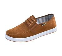 Generisch Scarpe da ginnastica da uomo in pelle scamosciata, con piedi larghi, rotonde, antiscivolo, traspiranti, per il tempo libero, leggere, suola morbida, eleganti, caffè, 44 EU