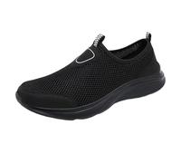 Generisch Scarpe da ginnastica da uomo, in rete, traspiranti, leggere, tinta unita, suola morbida, antiscivolo, comode, per attività all'aperto, corsa, alpinismo, estive 39-47, Nero , 40 EU