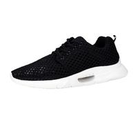 Generisch Scarpe da ginnastica da uomo, in rete, traspiranti, per il tempo libero, leggere, per camminare, casual, per il tempo libero, per l'escursionismo, Nero , 42 EU
