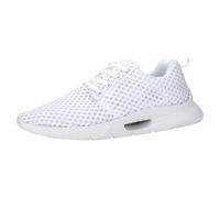 Generisch Scarpe da ginnastica da uomo, in rete, traspiranti, per il tempo libero, leggere, per camminare, casual, per il tempo libero, per l'escursionismo, bianco, 42 EU