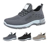 Generisch Scarpe da ginnastica da uomo per ascensore, rialzo invisibile, per aumentare l'altezza, casual, in rete, traspiranti, per uomini, scarpe da ginnastica da jogging, grigio., 44 EU
