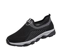 Generisch Scarpe da ginnastica da uomo, senza lacci, in rete, traspiranti, per il tempo libero, leggere, per camminare, casual, per il tempo libero, per l'escursionismo, Nero , 40 EU