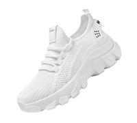 Generisch Scarpe da ginnastica estive da donna, in tessuto a righe, comode, ortopediche, per il tempo libero, bianco, 37 EU