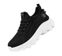 Generisch Scarpe da ginnastica estive da donna, in tessuto a righe, comode, ortopediche, per il tempo libero, Nero , 37 EU