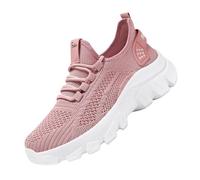 Generisch Scarpe da ginnastica estive da donna, in tessuto a righe, comode, ortopediche, per il tempo libero, Colore: rosa., 37 EU
