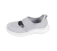 Generisch Scarpe da ginnastica estive da donna, leggere, ortopediche, leggere, comode, slip-on, suola morbida, in rete, traspiranti, in memory foam, Grigio cenere chiaro, 39 EU
