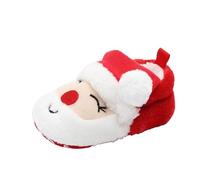 Generisch Scarpe da ginnastica invernali per bambini, calde scarpe da pavimento con suola morbida, scarpe da Babbo Natale per bambini, Colore: rosso, 22 EU