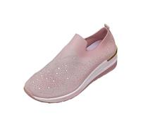 Generisch Scarpe da ginnastica ortopediche da donna, traspiranti, slip-on, per fitness, con supporto, antiscivolo, per l'estate, per tutti i giorni, per il tempo libero, casual, Colore: rosa., 39 EU