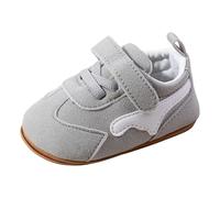 Generisch Scarpe da ginnastica per neonati con suola morbida per gattonare, camminare, leggere, per i primi mesi di vita, ideali per interni, grigio., 12-18 mesi