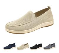 Generisch Scarpe da ginnastica per primavera, estate e autunno, sandali traspiranti, in tessuto a rete, intrecciati, ortopedici, leggere, per il tempo libero, sandali slip-on, beige., 42 EU