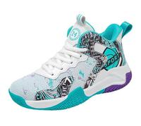 Generisch Scarpe da ginnastica per stivali alla moda in rete con suola antiscivolo, scarpe traspiranti in pizzo dal design per bambini attivi, Verde menta, 33 EU
