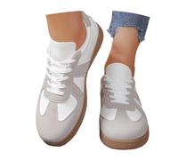 Generisch Scarpe da ginnastica retrò da donna, classiche, casual, retrò, scarpe da ginnastica basse, comode, da donna, camminate, basse da tennis, con lacci, scarpe per il tempo libero, grigio., 39 EU