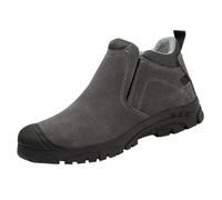 Generisch Scarpe da lavoro da uomo, in pelle bovina, per la primavera e l'inverno, tinta unita, antiscivolo, scarpe da lavoro, grigio., 39 EU