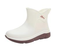 Generisch Scarpe da pioggia basse da donna, leggere alla moda, comode e morbide, stivali da pioggia impermeabili, scarpe da lavoro antiscivolo, scarpe da giardino, beige., 39 EU