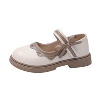 Generisch Scarpe da ragazza Mary Jane per bambini, scarpe da principessa, estive, traspiranti, fodera in morbida pelle/autunno Kita tutti i giorni, beige., 24 EU