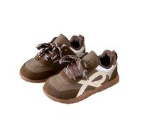 Generisch Scarpe da ragazzo, scarpe da allenamento morale, per bambini, da tavola sportiva con suola morbida, primavera, scarpe medie da ragazzo, scarpe Agan, 15 m 6Y, marrone, 22.5 EU