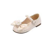 Generisch Scarpe da sera basse per ragazze, scarpe da scuola Oxford, Marry Jane (bambino/bambino) Principessa Scarpe Con Bowknot, beige., 29 EU