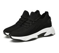 Generisch Scarpe da sollevamento da uomo, 6/8/10 cm, invisibili, per allenamento in altezza, traspiranti, leggere, da jogging, per attività all'aria aperta, per il fitness e per la strada, nero, 0 cm
