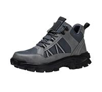 Generisch Scarpe da trekking da uomo, impermeabili, alte, per la primavera e l'inverno, di grandi dimensioni, per attività all'aperto, con plateau antiscivolo, leggere, da lavoro, grigio., 42 EU