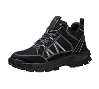 Generisch Scarpe da trekking da uomo, impermeabili, alte, per la primavera e l'inverno, di grandi dimensioni, per attività all'aperto, con plateau antiscivolo, leggere, da lavoro, Nero , 46 EU