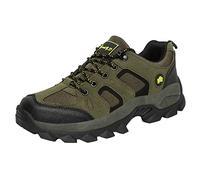 Generisch Scarpe da trekking unisex e da corsa, scarpe sportive da uomo, con lacci piatti e veloci, traspiranti, comode e ammortizzate per ogni avventura invernale, colore nero, verde, 43 EU