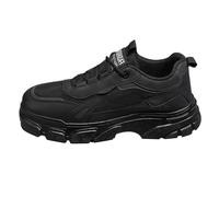 Generisch Scarpe da uomo con punta in acciaio, alte, da uomo, foderate, impermeabili, comode, per il fitness, per attività all'aperto, antiscivolo, suola morbida, Nero , 40 EU