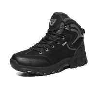 Generisch Scarpe da uomo invernali in tinta unita, per il tempo libero, calde, comode, sportive, antiscivolo, traspiranti, robuste, Nero , 42 EU