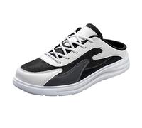 Generisch Scarpe da uomo nere 46 paia di scarpe in rete One Foot Lazy No Heel Mezza Pantofole Casual Scarpe Sportive Uomo Run Nero, bianco, 41 EU Larga