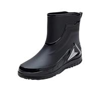 Generisch Scarpe da uomo per attività all'aria aperta, in gomma, tinta unita, antiscivolo, per lavori esterni, antiscivolo, copriscarpe da pioggia Mid Calf, Nero , 39 EU