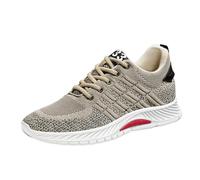 Generisch Scarpe da uomo per il tempo libero con regolazione dell'altezza integrata, sneaker in rete traspirante, design leggero con lacci per attività quotidiane, tacco a zeppa invisibile per un
