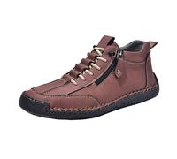 Generisch Scarpe da uomo per il tempo libero senza lacci, scarpe da ginnastica alte 38-48 EU, scarpe da passeggio alte con cerniera, piedi larghi, in pelle PU, comode scarpe da uomo grandi, Vino, 43