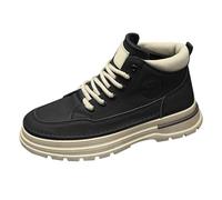 Generisch Scarpe da uomo Spring and Autumn British Style Retro High Top Work Shoes Trendy Versatile Thick Sports Casual Ankle Boots Scarpe da uomo 45,5, Nero , 43 EU