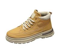 Generisch Scarpe da uomo Spring and Autumn British Style Retro High Top Work Shoes Trendy Versatile Thick Sports Casual Ankle Boots Scarpe da uomo 45,5, giallo., 41 EU
