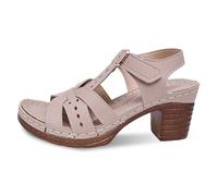 Generisch Scarpe estive da donna, comode, per il tempo libero da donna, con cinghie larghe, traspiranti, per l'estate, la spiaggia per passeggiate all'aperto, cachi, 38 EU