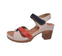 Generisch Scarpe estive da donna comode sandali da donna per l'estate casual Design a punta aperta con chiusura in . Versatile per abbigliamento quotidiano. Tacco medio, perfetto per la stagione calda