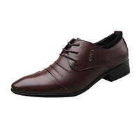 Generisch Scarpe estive in pelle da uomo, 38-48 EU, scarpe da uomo opache, mocassini con lacci, scarpe da matrimonio, tacco a blocco, scarpe da sera, in rete, traspiranti, con suola morbida, scarpe