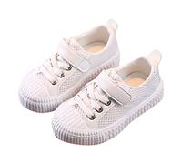 Generisch Scarpe estive per ragazzi e ragazze, scarpe in tela, suola morbida, antiscivolo, traspiranti, leggere, scarpe da ginnastica, bianco, 24 EU