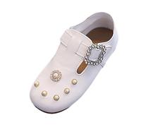 Generisch Scarpe estive primi passi da ragazza, eleganti, antiscivolo, per bambini, con fodera in morbida pelle, da principessa, da comunione, da sera, per bambini, abiti da palcoscenico e occasioni