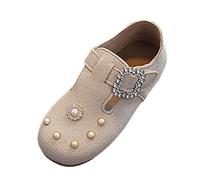Generisch Scarpe estive primi passi da ragazza, eleganti, antiscivolo, per bambini, con fodera in morbida pelle, da principessa, da comunione, da sera, per bambini, abiti da palcoscenico e occasioni