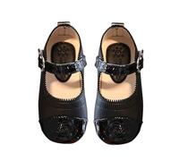 Generisch Scarpe estive primi passi da ragazza, eleganti, antiscivolo, per bambini, Mary Jane, da principessa, da comunione, da sera, per bambini, abiti da palcoscenico e occasioni festive, Nero , 22